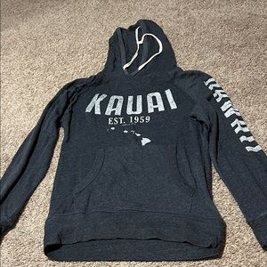 Kauai Hawaii Charcoal Hoodie, size small